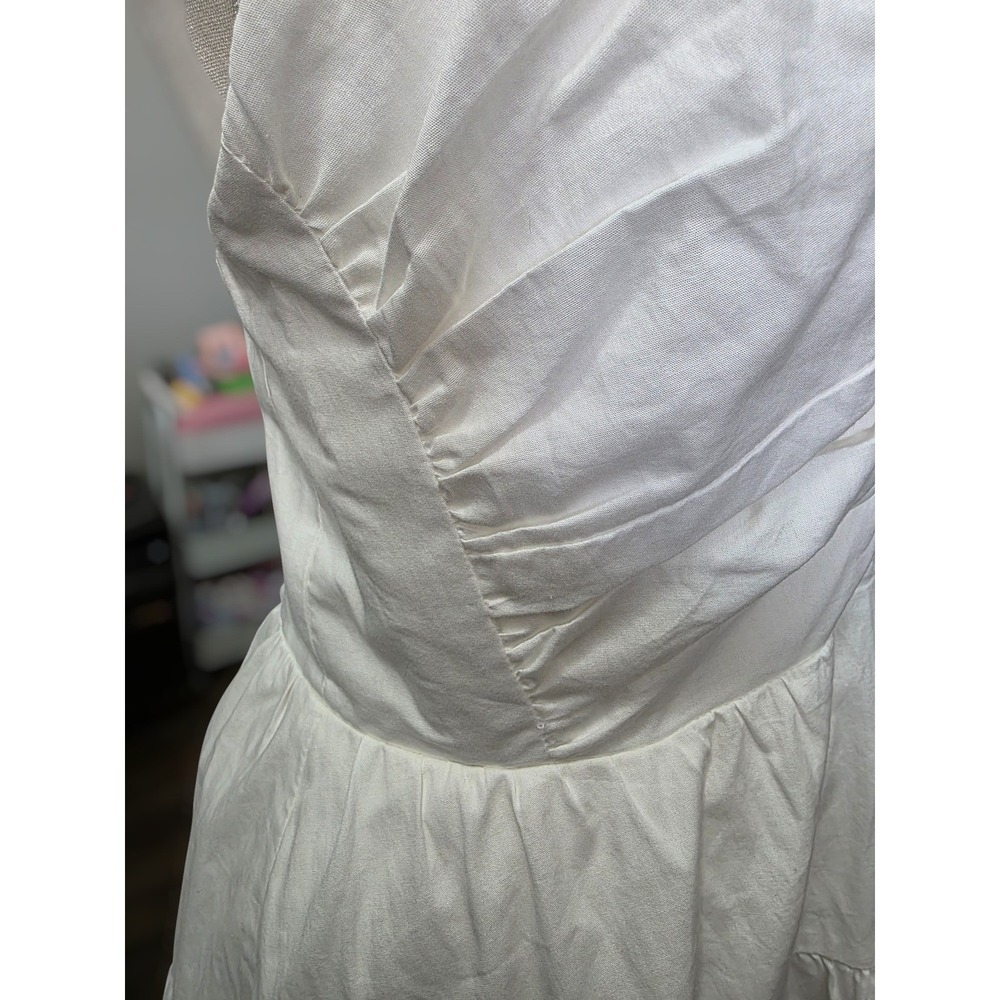 Anthropologie Halter Dress Women MP White Cotton Tiered Emily Beach Festival NWT - Picture 13 of 13